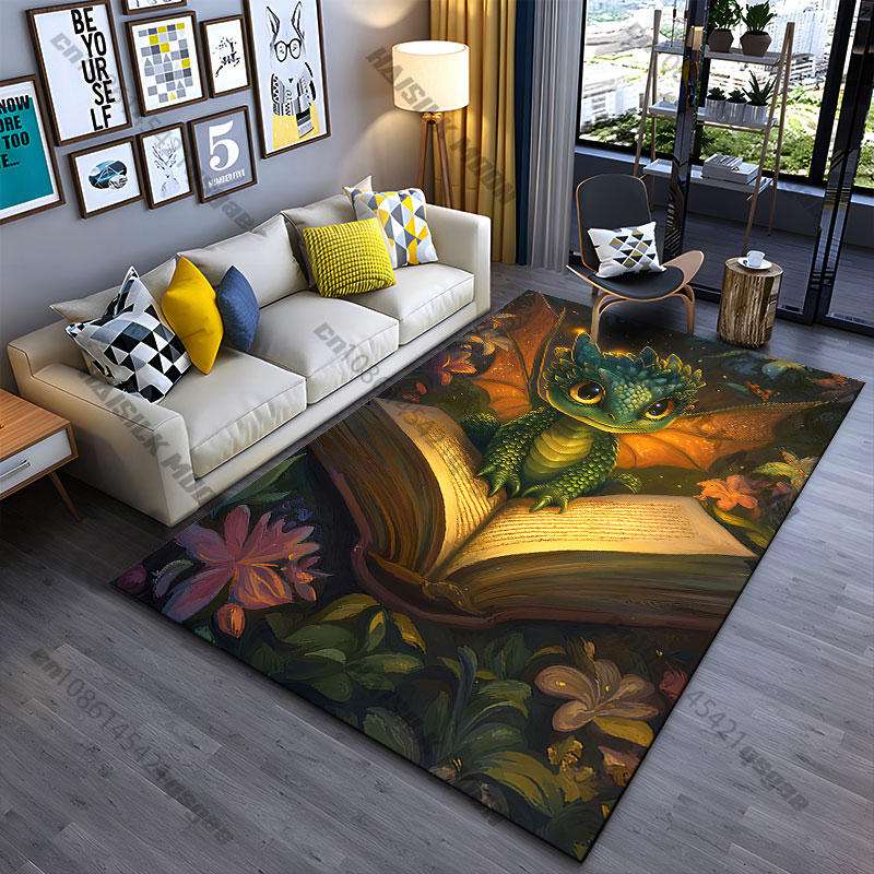 Outdoor Adventure Books - Schattig drakenmagisch boek avontuurkleed Yoga woonkamer