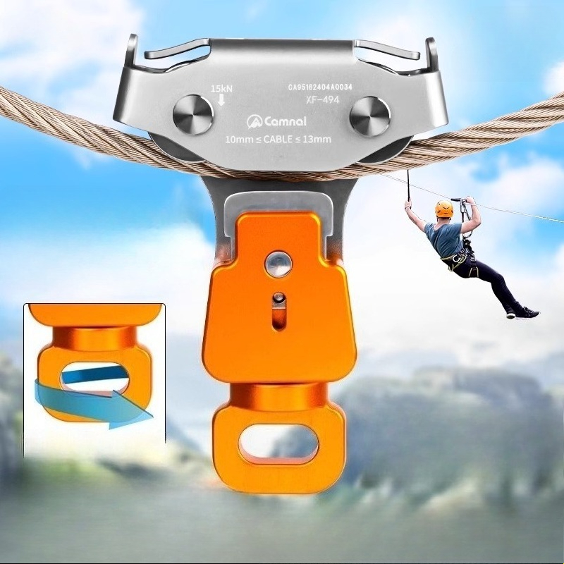 Outdoor Adventure Ziplines & Waterfall - Buitensteekbare stalen kabelzipline katrol, jungle vliegavontuur,