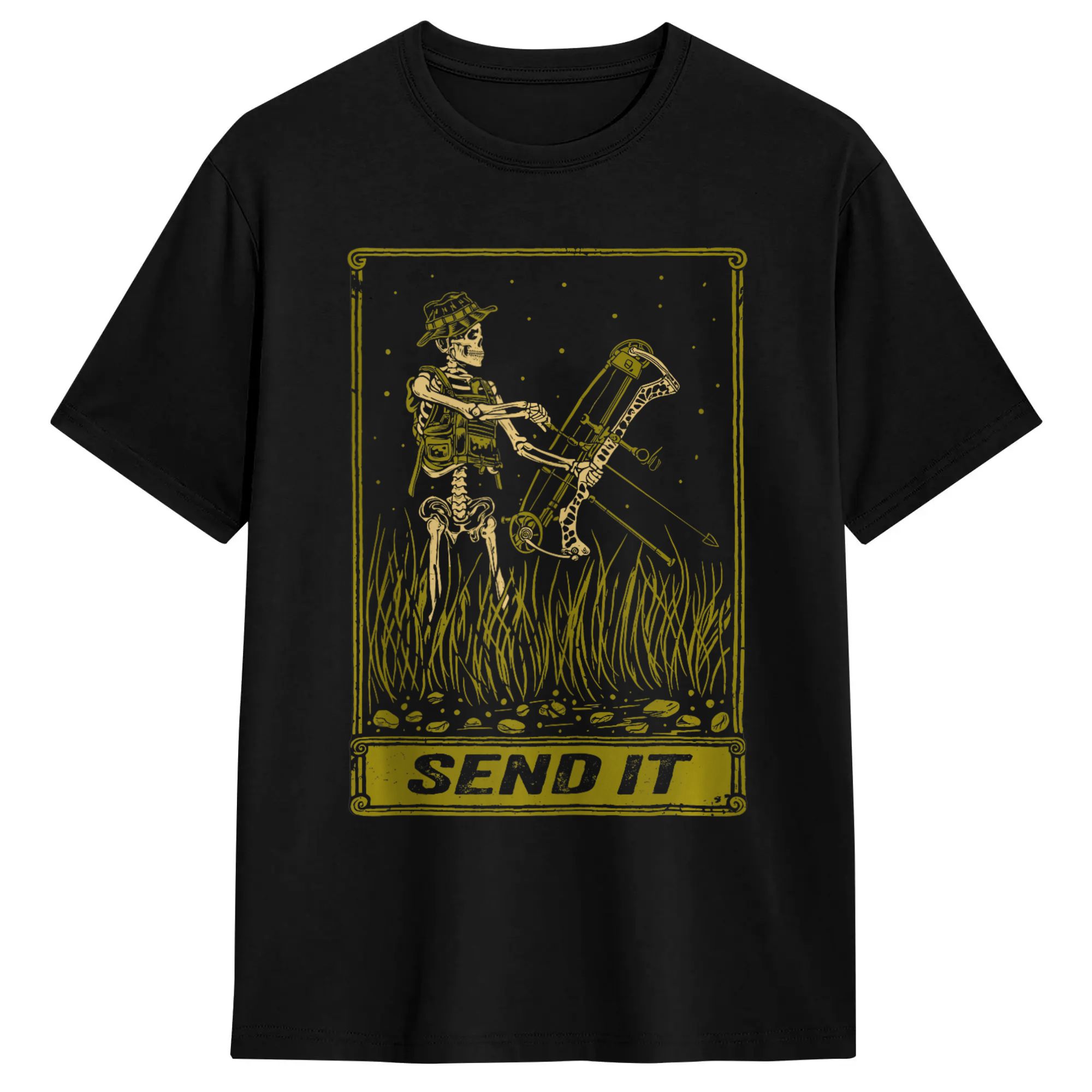 Outdoor Adventures Clothing - Send It Vintage Bowfishing Skeleton Outdoor